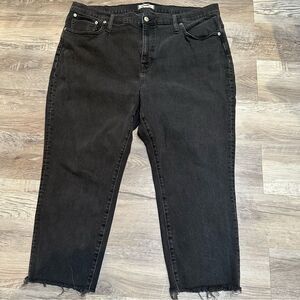 MADEWELL Jeans Women’s Size 34P High Rise Slim Crop Boy Jean Black